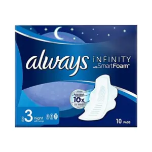 Always Infinity Flex Protect Pads Night 10 Sanitary Towels