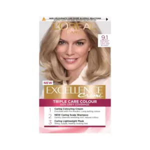 L'Oreal Excellence Creme 9.1 Light Ash Blonde Hair Dye -1