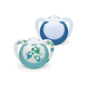 NUK Star Soothers Blue & Green 6-18 Months -2 Pack