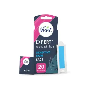 Veet Expert Wax Strips Face Sensitive Skin Hair Removal - 20s