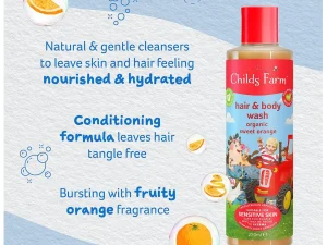 Childs Farm Hair & Body Wash Organic Sweet Orange 250ml - Image 5