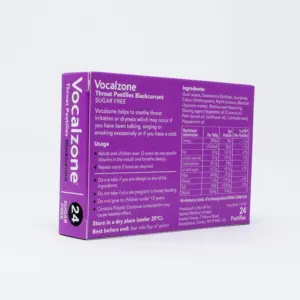 Vocalzone Throat Blackcurrant 24 Pastilles - Image 4
