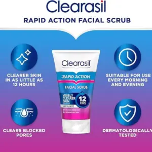 Clearasil Ultra Rapid Action Acne Exfoliating Face Scrub125ml - Image 3