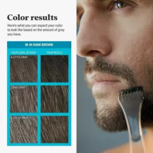 Just For Men Moustache & Beard Dark Brown Black Hair Dye M-45 - Image 4