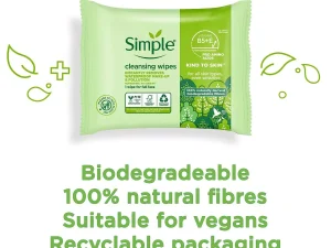 Simple Cleansing Facial Wipes 25 Pieces - Image 5