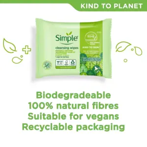 Simple Cleansing Facial Wipes 25 Pieces - Image 5