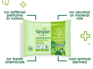 Simple Cleansing Facial Wipes 25 Pieces - Image 4