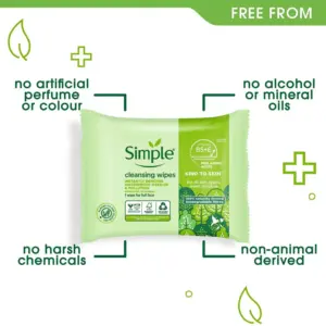 Simple Cleansing Facial Wipes 25 Pieces - Image 4