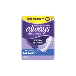 Always Discreet Long Plus Pads 16 Pack