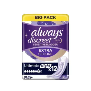 Always Discreet Ultimate Night 12 Pads