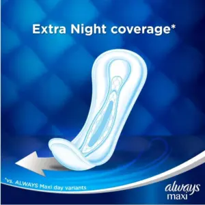 Always Maxi Night Profresh Sanitary Towels without Wings 9 Count (1)