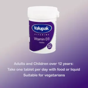 Valupak Vitamins Vitamin D3 1000 - 60 Tablets - Image 4