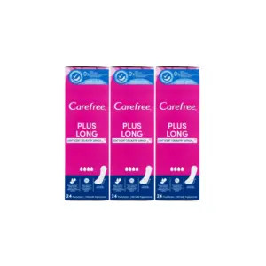 3x Carefree Panty Liners Maxi Long Plus 24