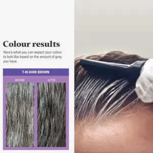 Just For Men Touch of Grey Hair Dye T-45 Dark Brown 35G - Image 3