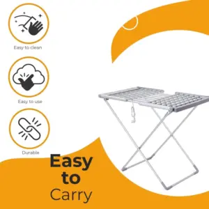 Kemket Electric Heated Clothes Dryer Foldable & Adjustable Wet Laundry Airer for Indoor (Silver) - Image 5