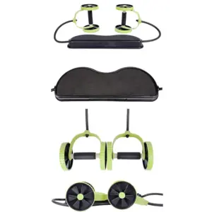 Kemket Ab Roller Wheel with Pull Ropes Includes Thick Knee Pad Mat - Image 2