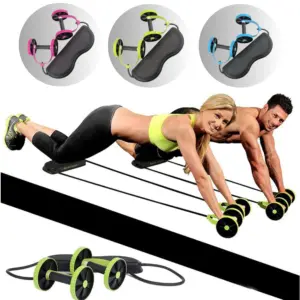 Kemket Ab Roller Wheel with Pull Ropes Includes Thick Knee Pad Mat