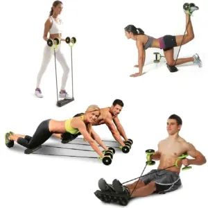 Kemket Ab Roller Wheel with Pull Ropes Includes Thick Knee Pad Mat - Image 3