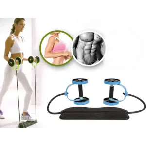 Kemket Ab Roller Wheel with Pull Ropes Includes Thick Knee Pad Mat - Image 4