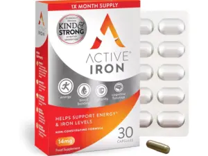 Active Iron Ferrous Sulfate 14mg 30 Capsules