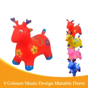 Kemket Deer Inflatable Animal Hopper for Toddlers - Bouncy Ride-on Toy
