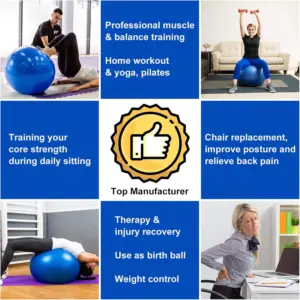 Kemket Exercise Ball Yoga Fitness Pregnancy & Birthing 85cm - Image 5
