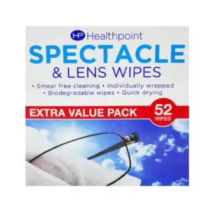 Healthpoint spectacle and lens cleaning wipes 52 wipes (1)