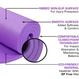 Kemekt Yoga Exercise Mat with Non-Slip Bottom & Carrying Strap - Image 6