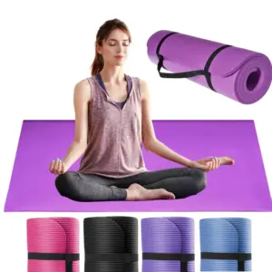 Kemekt Yoga Exercise Mat with Non-Slip Bottom & Carrying Strap