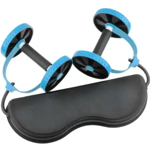 Kemket Ab Roller Wheel with Pull Ropes Includes Thick Knee Pad Mat - Image 5