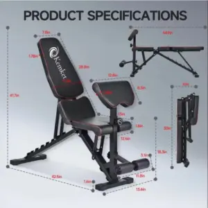 Kemket Adjustable Weight Bench for Full Body Workout, Foldable sit up Bench - Image 6