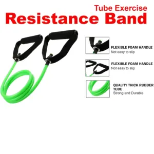 Kemket Rubber Resistance Band Tube Cord Fitness Home Gym Exercise Training with Handles - Image 5