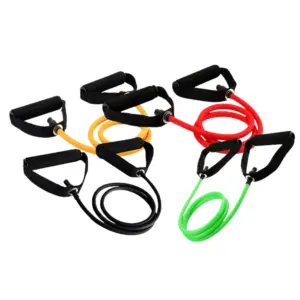 Kemket Rubber Resistance Band Tube Cord Fitness Home Gym Exercise Training with Handles