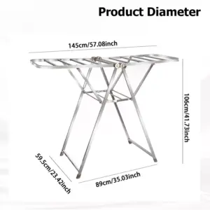 Kemket 2 Level Airie Foldable Clothes Drying Rack With Adjustable Wings - Image 4