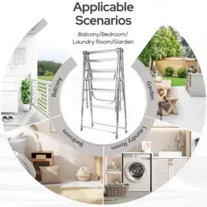 Kemket 2 Level Airie Foldable Clothes Drying Rack With Adjustable Wings - Image 5