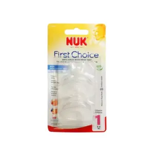 Nuk First Choice+ Anti-Colic Wide Neck Silicone Medium Feed Teat 0-6 Months
