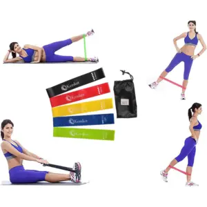 Kemket Exercise Resistance Bands Set of 5 Ideal for Chest, Arm, Leg Exercises & Yoga - Image 6