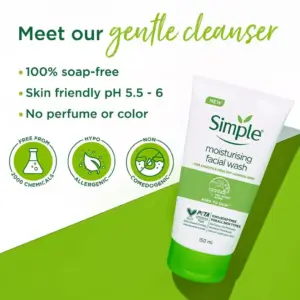 Simple Kind To Skin Moisturising Face Wash 150ml - Image 3