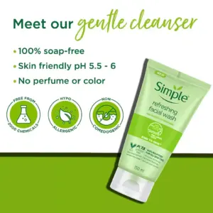 Simple Kind to Skin Facial Wash Gel 150ml - Image 5