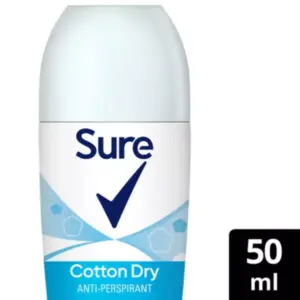 Sure Women Cotton Dry Antiperspirant Deodorant Roll On 50ml - Image 2