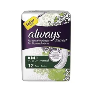 Always Discreet Complete Protection Normal 12 Pads
