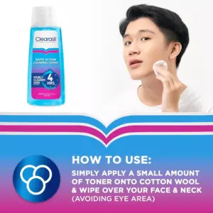 Clearasil Rapid Action Deep Pore Face Wash Acne Toner 200ml - Image 2