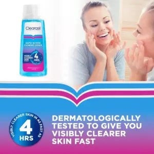 Clearasil Rapid Action Deep Pore Face Wash Acne Toner 200ml - Image 4