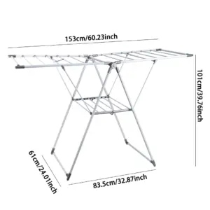 kemket 21-Rail Foldable Clothes Drying Rack with Adjustable Wings, Suitable for Indoor & Outdoor Use - Image 10