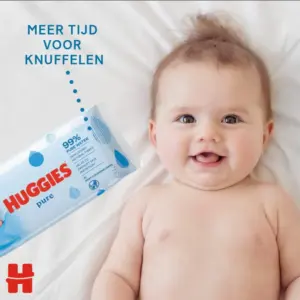 Huggies Baby Wipes Pure - Pack of 56 - Image 2