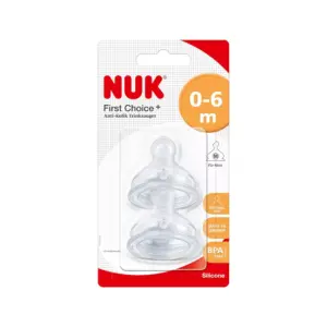 NUK First Choice+ Silicone Replacement Teats, 0-6 Months