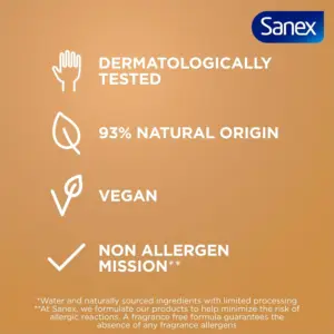 Sanex Zero% Hypoallergenic Sensitive Shower Gel 450ml - Image 2