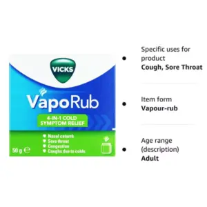 Vicks VapoRub Cold Remedy for Cough 50g - Image 3