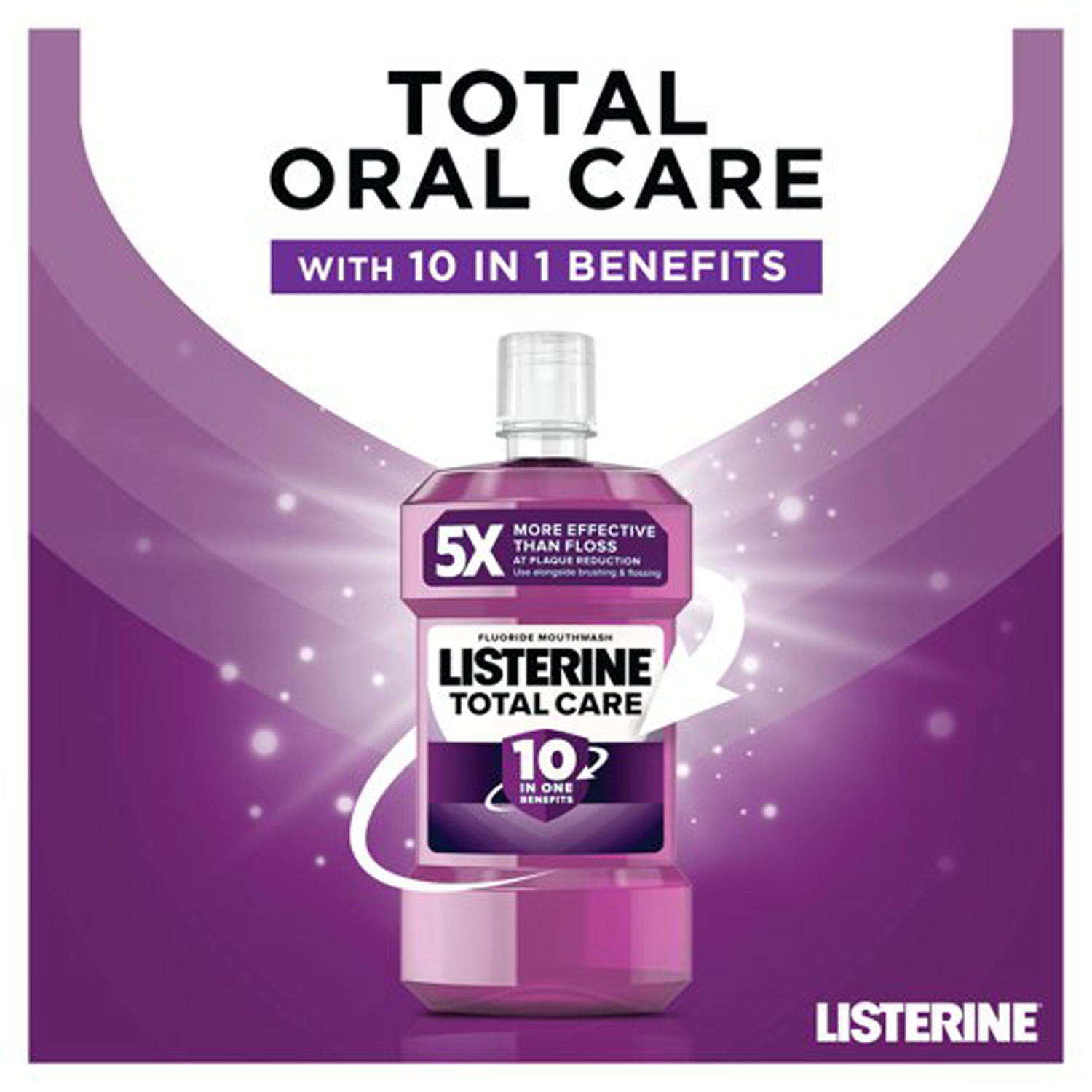 Listerine total care clean mint antibacterial mouthwash 500ml 5