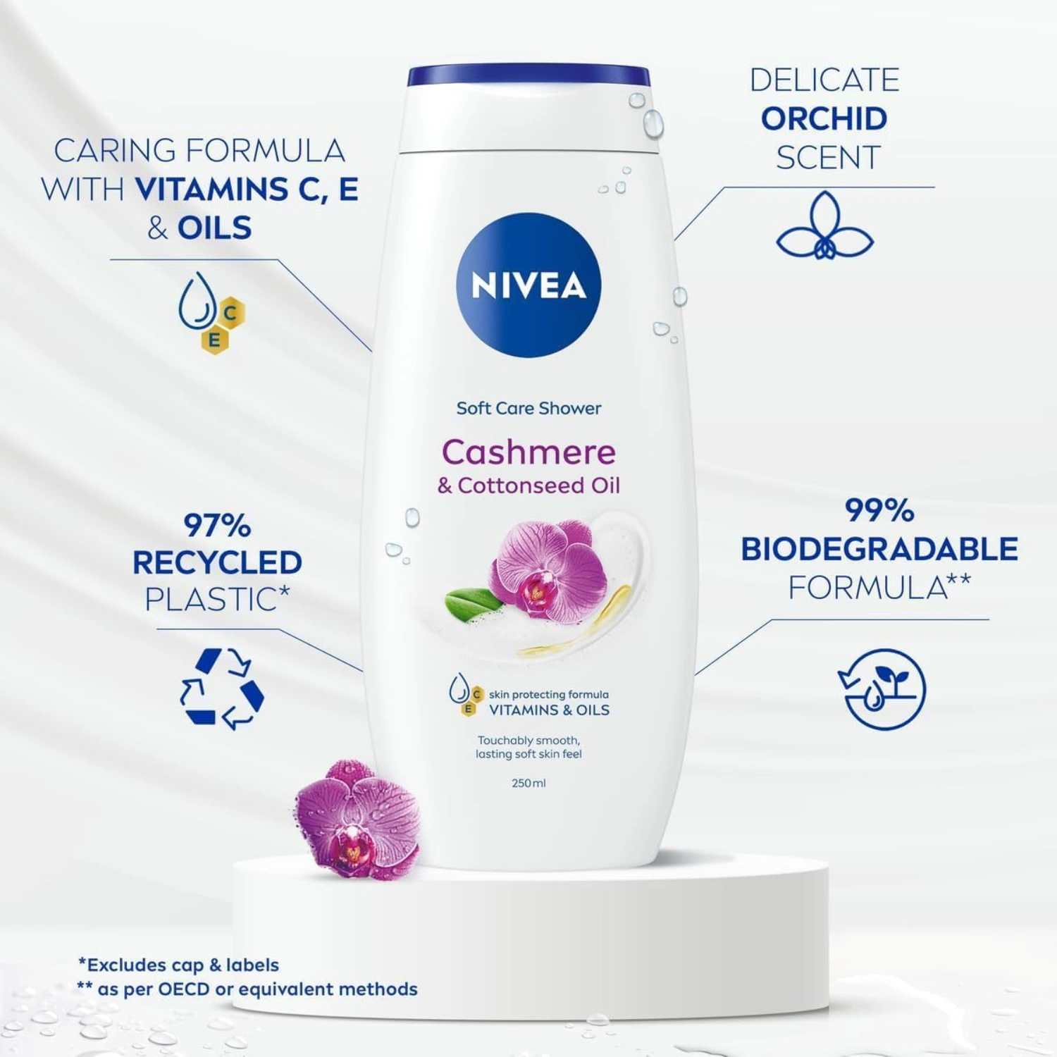 Nivea cashmere cotton oil shower gel 250ml 1
